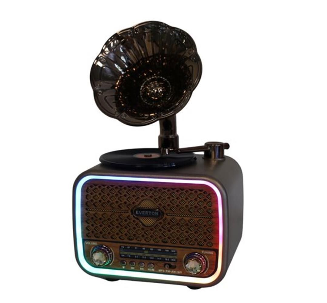 Everton RT-709 Gramofon Tasarımlı Bluetooth / FM / USB / TF / AUX Şarjlı Nostaljik Radyo