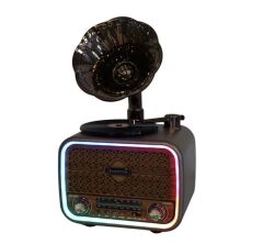 Everton RT-709 Gramofon Tasarımlı Bluetooth / FM / USB / TF / AUX Şarjlı Nostaljik Radyo