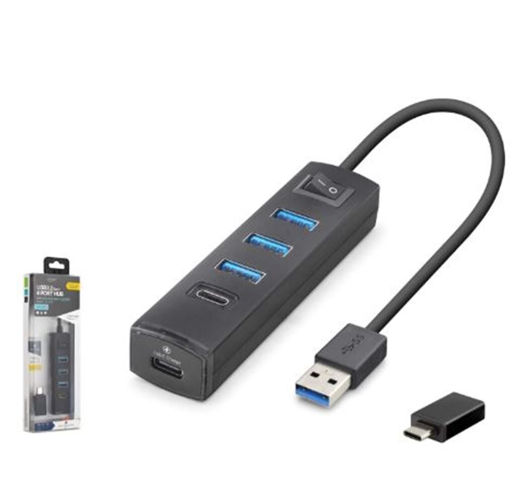 iETOP TU359 USB Type-C 3.2 Gen1 Anahtarlı Hub 4 Port 5 Gbps Siyah
