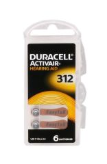 Duracell Activair 312 Numara (Kahverengi Etiket) İşitme Cihazı Pili - 6'lı Paket