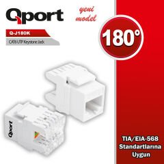 QPORT Q-J180K CAT6 180° Keystone Jack