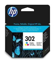 HP 302 F6U65AE Tri‑Color Renkli Orijinal Kartuş – 4 ml, Yaklaşık 150–165 Sayfa Baskı Kapasiteli