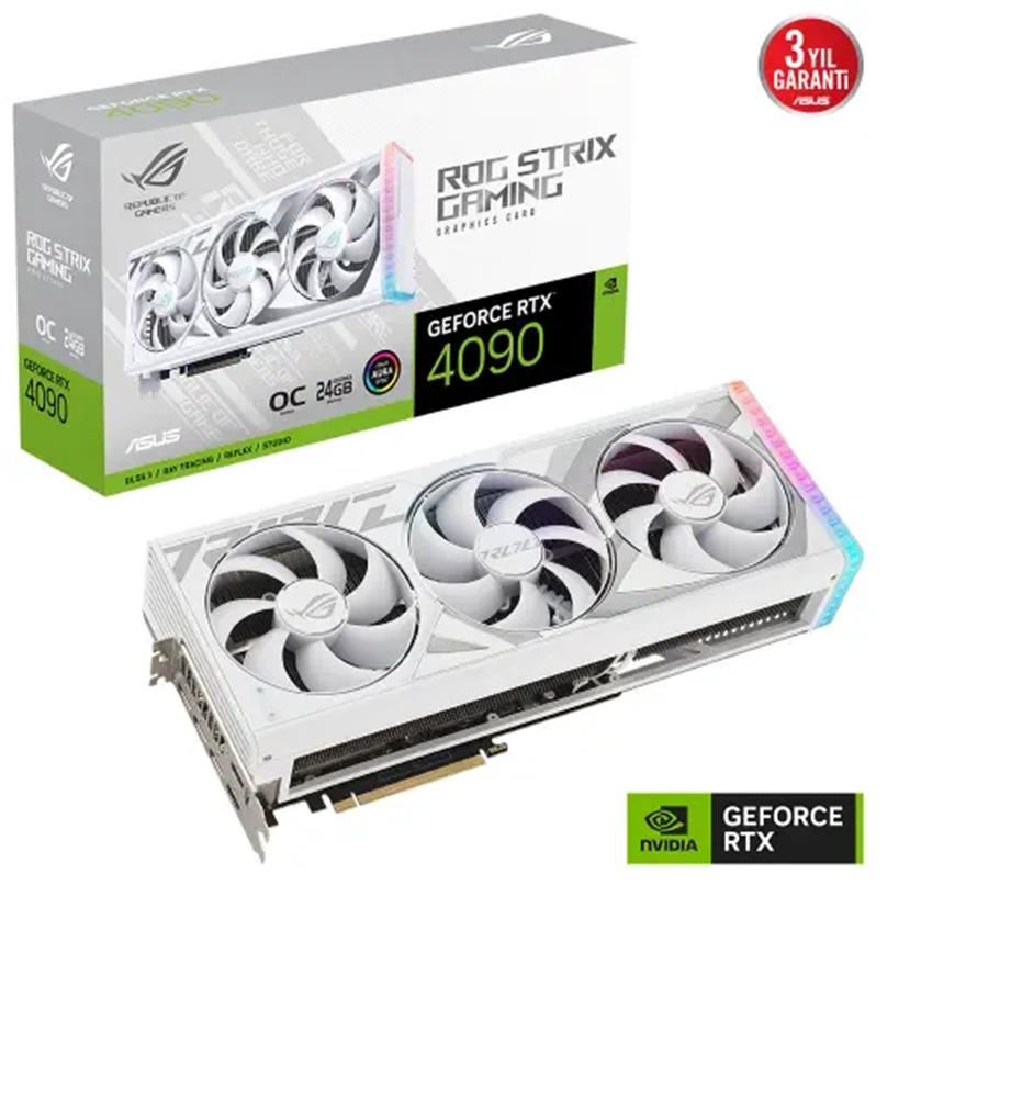 Asus ROG Strix GeForce RTX4090 White OC 24GB GDDR6X 384Bit Ekran Kartı