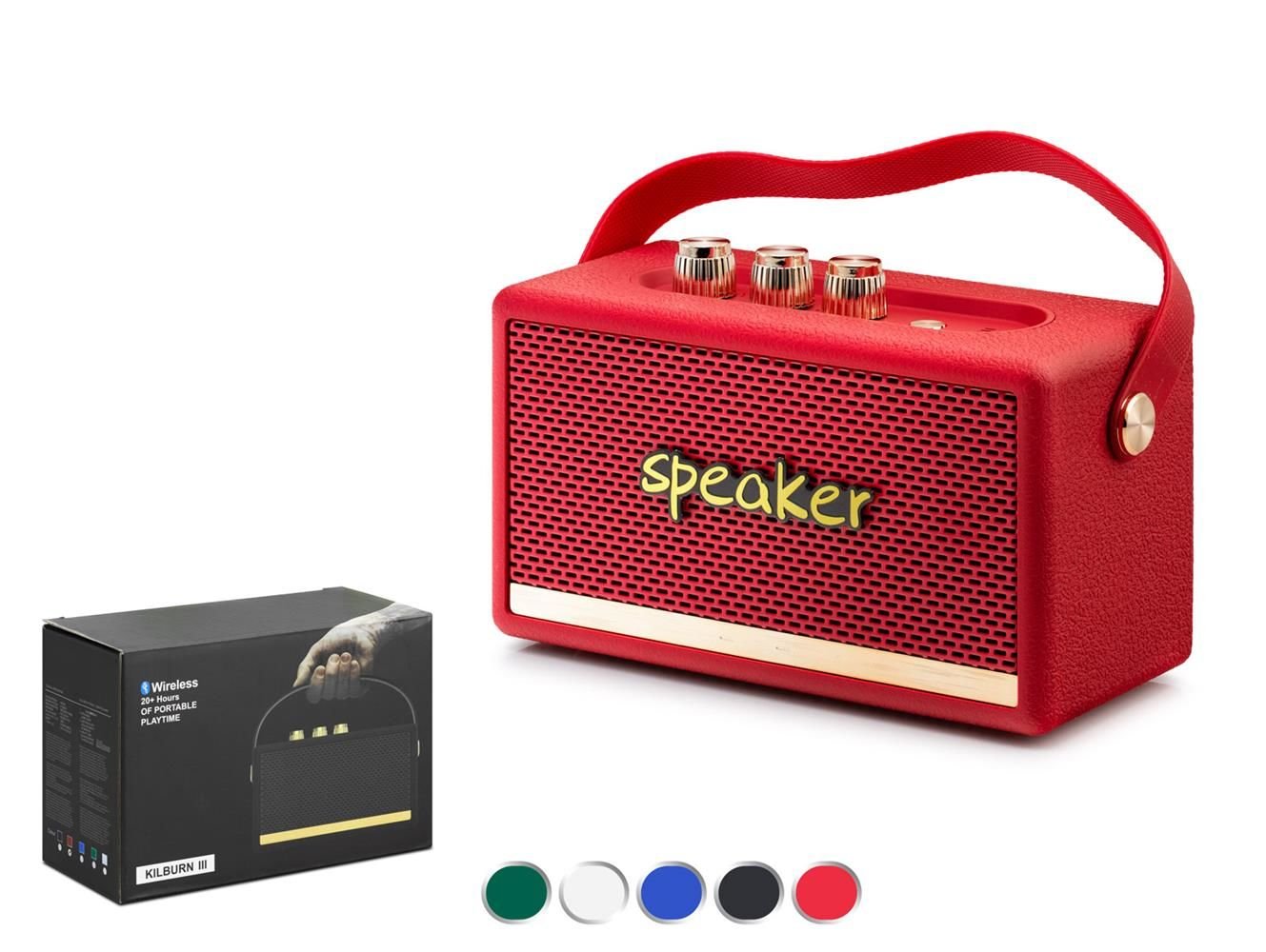Hadron KILBURN3 Kırmızı Bluetooth Nostalji Speaker 168x103x72MM