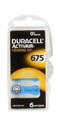 Duracell Activair No: 675 Mavi Renk Kodlu İşitme Cihazı Pili - 6'lı Paket