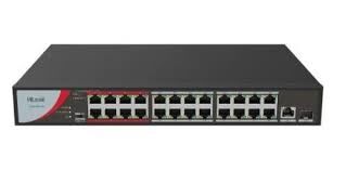 HiLook NS-0326P-230(B) 24 Port 10/100Mbps PoE + 1 Port Gigabit + 1 Port Gigabit SFP Kombo Yönetilemez 230W Switch