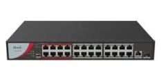 HiLook NS-0326P-230(B) 24 Port 10/100Mbps PoE + 1 Port Gigabit + 1 Port Gigabit SFP Kombo Yönetilemez 230W Switch