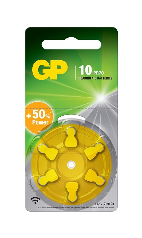 GP ZA10 1.4V Çinko Hava (Zinc-Air) İşitme Cihazı Pili 6'lı Paket