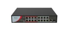HiLook NS-0318P-130(B) 16 Port 10/100Mbps PoE + 1 Port Gigabit RJ45 + 1 Port Gigabit SFP Yönetilemez Switch (130W)