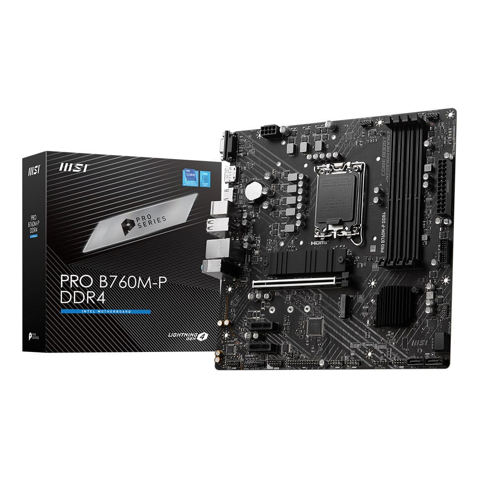MSI PRO B760M-P DDR4 SOKET 1700 DDR4 4800(OC) PCI-E ,M.2 USB3.2 HDMI,DP,VGA 1x 1