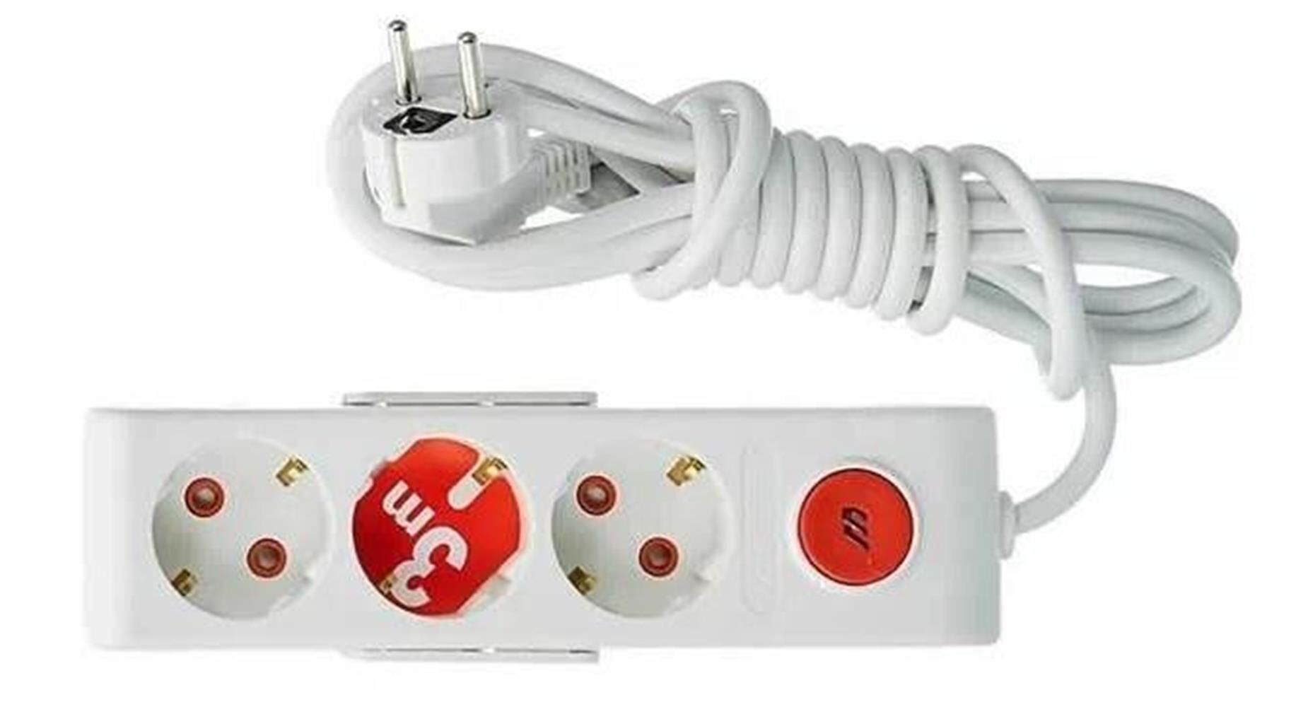 Mutlusan Ri-Tech 3'lü Akım Korumalı (Şok Korumalı) Topraklı Grup Priz 1.5 Metre (001 175 370002 15 00)