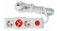 Mutlusan Ri-Tech 3'lü Akım Korumalı (Şok Korumalı) Topraklı Grup Priz 1.5 Metre (001 175 370002 15 00)