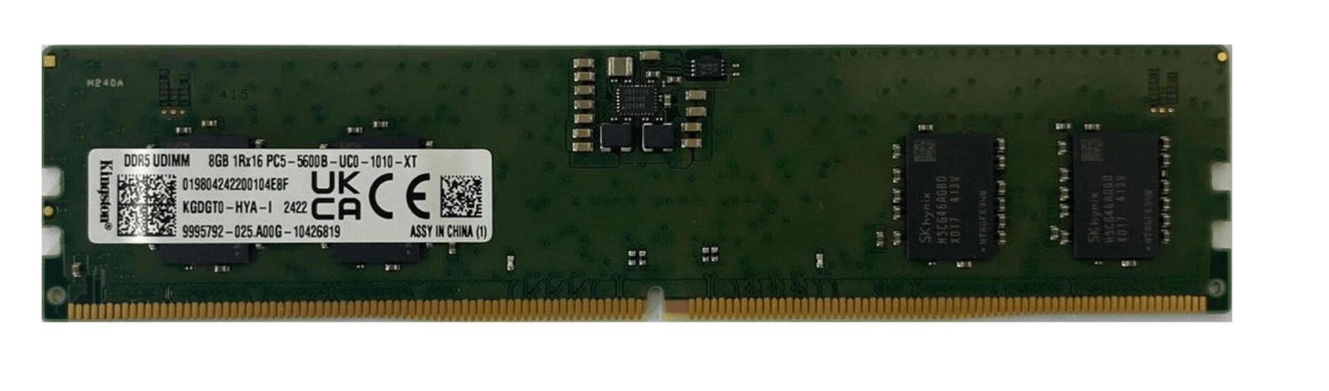 Kingston 8GB DDR5 5600MHz CL46 Single Masaüstü Bilgisayar Bellek - Bulk Kutusuz (KGDGT0-HYA-K)