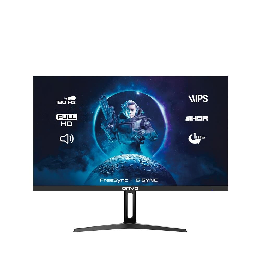 Onvo OV24MNT202G 24'' FHD Fast IPS 180Hz 1ms Freesync G-Sync Multimedya Oyuncu Monitörü