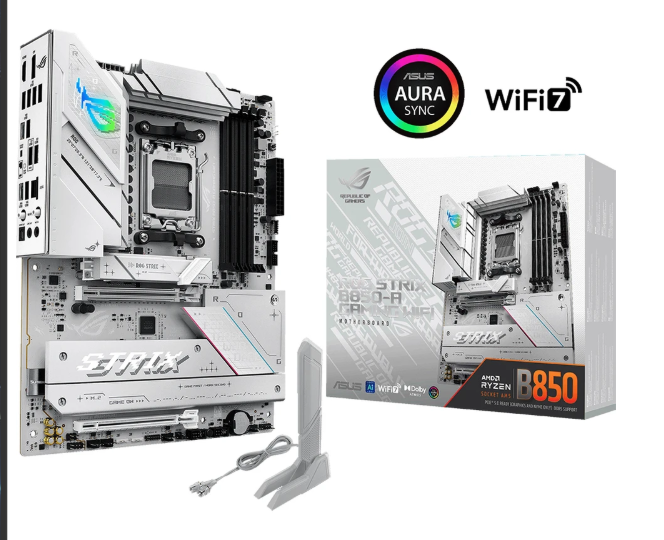 ASUS ROG STRIX B850-A GAMING WIFI7 AM5 DDR5 9000MHz 4xM.2 Bluetooth AURA RGB 5G LAN ATX Anakart