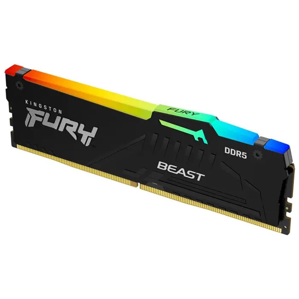Kingston FURY Beast RGB KF556C36BBEA-32TR 32GB 5600MT/s DDR5 CL36 1x32GB On‑die ECC DIMM Siyah Gaming Bellek