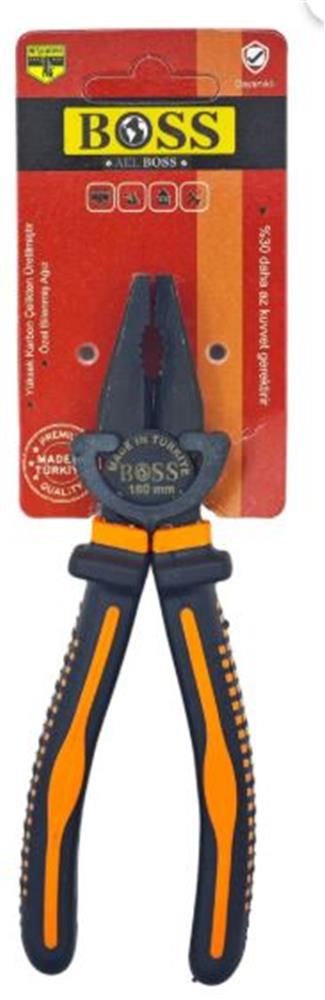 Boss Profesyonel Kombine Pense No:7 180 mm (7 İnç) Karbon Çelik