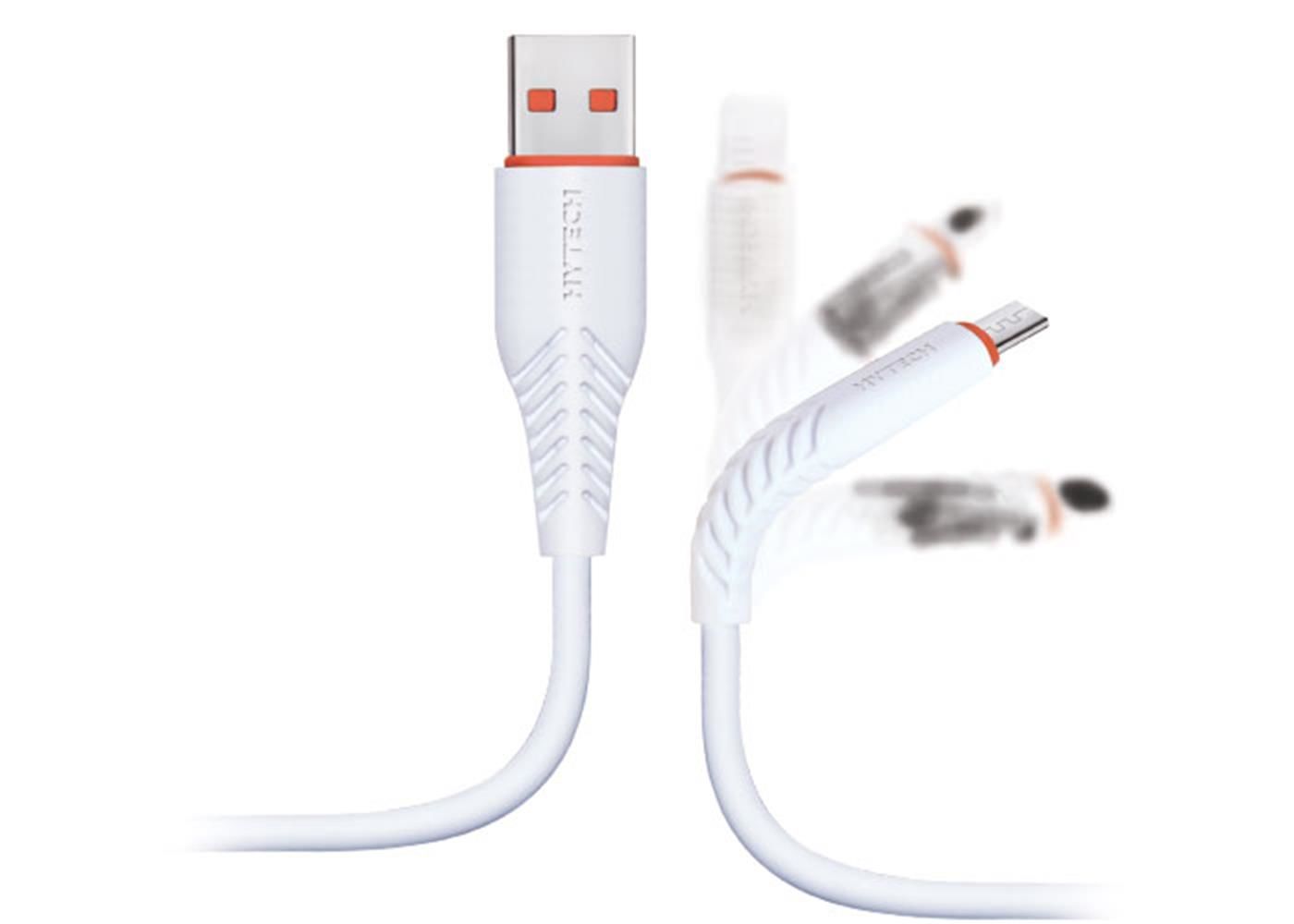 Hytech HY-X235 3A Hızlı Şarj ve Veri Aktarım Kablosu USB-A to Micro USB 1.2m Beyaz