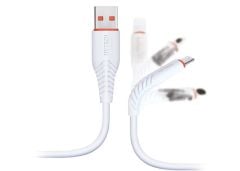 Hytech HY-X235 3A Hızlı Şarj ve Veri Aktarım Kablosu USB-A to Micro USB 1.2m Beyaz