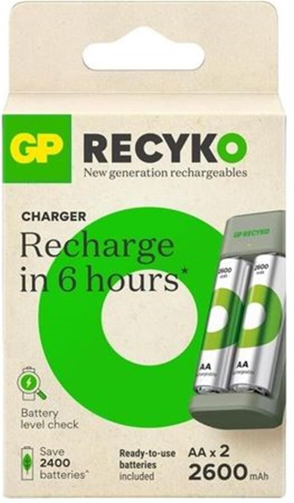 GP ReCyko B421 (B423) USB Şarj Cihazı ve 4 Adet 2700 mAh AA NiMH Şarj Edilebilir Pil Seti