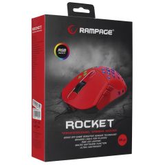 Rampage SMX-R66 ROCKET Ultra Hafif Kırmızı RGB Ledli 12000 DPI Gaming Mouse