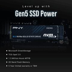 PNY CS2150 2TB  10200/8500 NVMe PCIe Gen5x4 M.2 SSD (M280CS2150-2TB-TB)