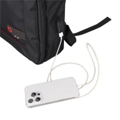 PLM Lucca-Usb-17 Siyah 17'' Notebook Uyumlu USB Girişli Suya Dayanıklı Sırt Çantası