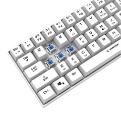 Rampage KB-RX63 B-ATOM Beyaz Bluetooth RGB Blue Switch Mekanik Q Oyuncu Klavyesi (63 Tuş)