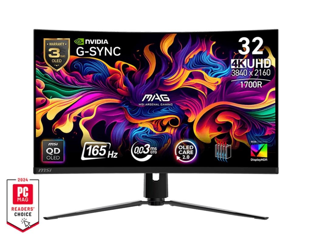 MSI MAG 321CUP 31.5 inç 165Hz 0.03ms (GtG) UHD 4K Curved QD-OLED Gaming Monitör