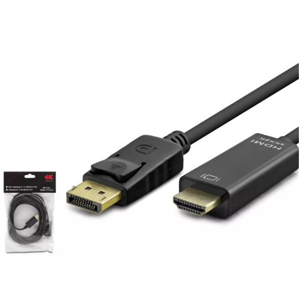 Hadron HDX7797 Display (M) to HDMI (M) Kablo 4K 30Hz 3 Metre Siyah