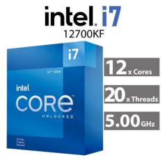 Intel Core i7-12700KF 3.60GHz (Up to 5.0GHz) 25MB Önbellek 12 Çekirdek LGA1700 10nm İşlemci (Box - Fansız)