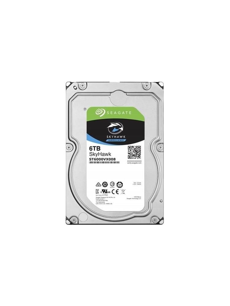 Seagate SkyHawk ST6000VX008 6 TB 256 MB Cache 5900 RPM SATA‑3 3.5″ Surveillance Güvenlik Diski (Hikvision Uyumlu)