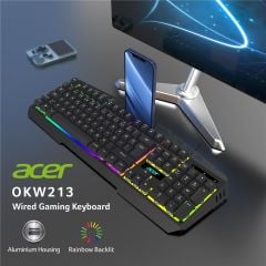 Acer OKW213 Siyah RGB Rainbow Backlit Gaming Keyboard