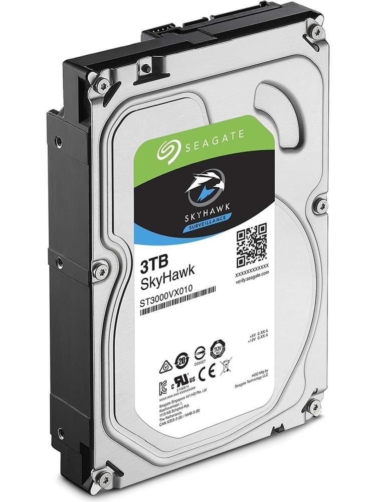 Seagate SkyHawk ST3000VX010 3 TB 3.5” SATA III 6 Gb/s 5900 RPM 64 MB Cache Güvenlik Kamerası Sabit Disk (Surveillance HDD, İthalat)