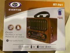 Everton RT-761 Bluetooth Solar Güneş Panelli USB/TF/AM/FM/SW TWS Şarjlı Nostaljik Radyo