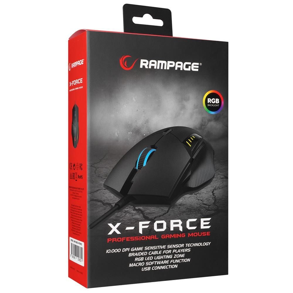 Rampage SMX-R83 X-FORCE USB Siyah 10000DPI RGB Aydınlatmalı Gaming Mouse