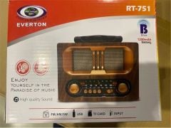 Everton RT-751 Nostaljik Tasarımlı Solar Güneş Panelli FM/AM/SW Bluetooth USB/TF/AUX Şarjlı Radyo