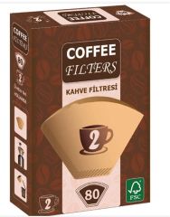 Coffee Filters 1x2 (2 Numara) Kahve Filtre Kağıdı - 80 Adet