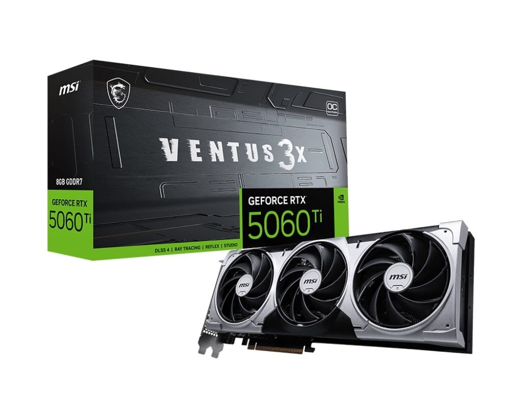 MSI GeForce RTX 5060 Ti VENTUS 3X OC 8GB GDDR7 128-Bit PCIe 5.0 x16 Ekran Kartı