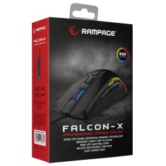 Rampage SMX-R68 FALCON-X USB Siyah 800-6400DPI RGB LED Gaming Mouse
