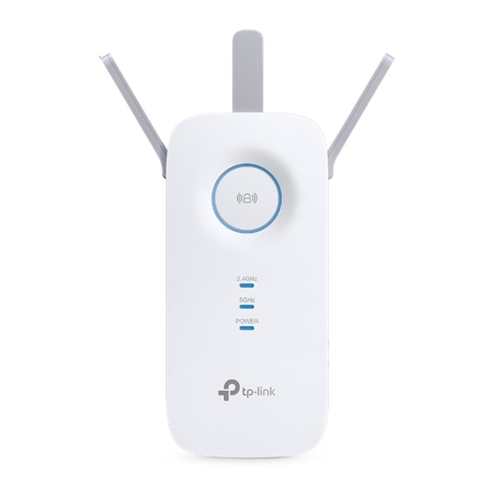 TP‑Link RE550 1900 Mbps AC1900 Çift Bant Wi‑Fi Menzil Genişletici – 600 Mbps (2.4 GHz) + 1300 Mbps (5 GHz), 1 Gbps Ethernet, 3 Harici Anten, OneMesh™ & Erişim Noktası Modu, Beyaz