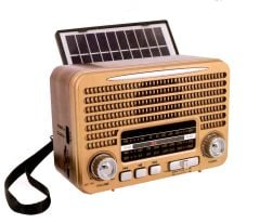 Everton RT-642 Solar Güneş Panelli Bluetooth TWS USB/TF/AM/FM/SW Nostaljik Taşınabilir Radyo