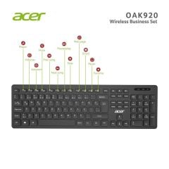 Acer OAK-920 Siyah Kablosuz Klavye 2.4GHz Caps Lock