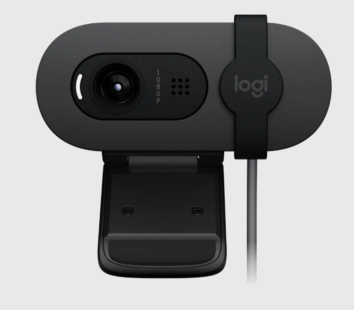 Logitech 960-001585 Brio 100 Full HD 1080p USB Bağlantılı Dahili Mikrofonlu RightLight 2 Teknolojili Gizlilik Kapaklı Web Kamerası Grafit