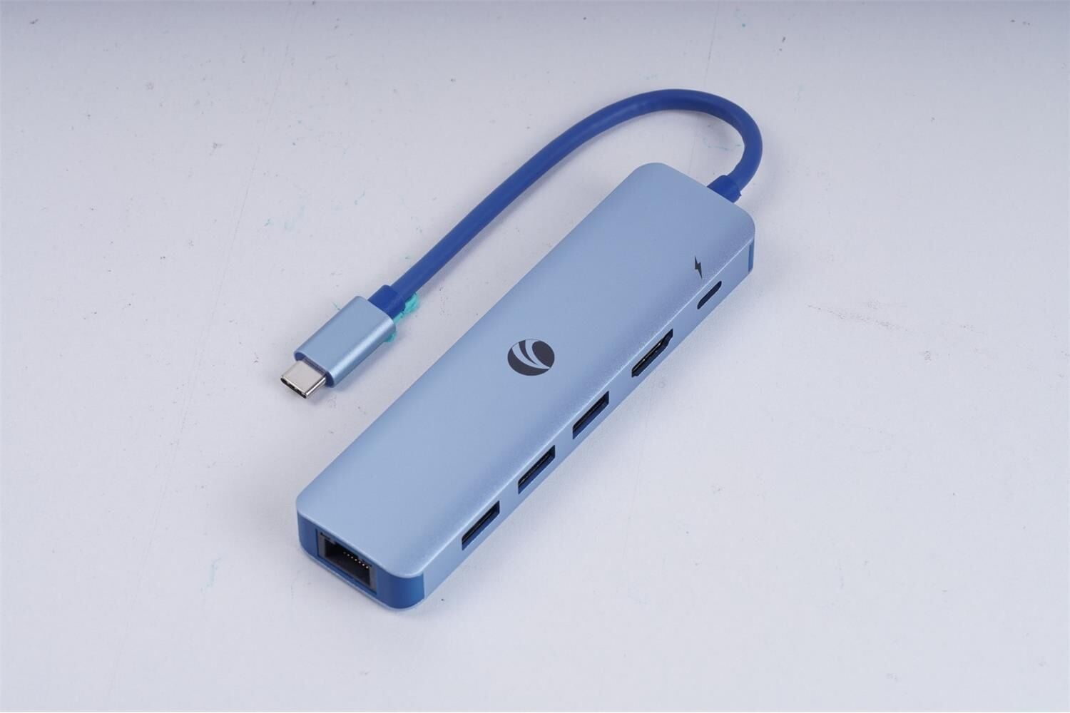 Vcom CUE55 Mavi 4 in 1 USB-C Hub Çoklayıcı - HDMI 4K@30Hz, Gigabit Ethernet (RJ45), USB 3.0, 100W PD 3.0