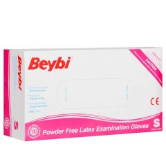 Beybi Pudrasız Lateks Muayene Eldiveni Small (S) Beden 100 Adet