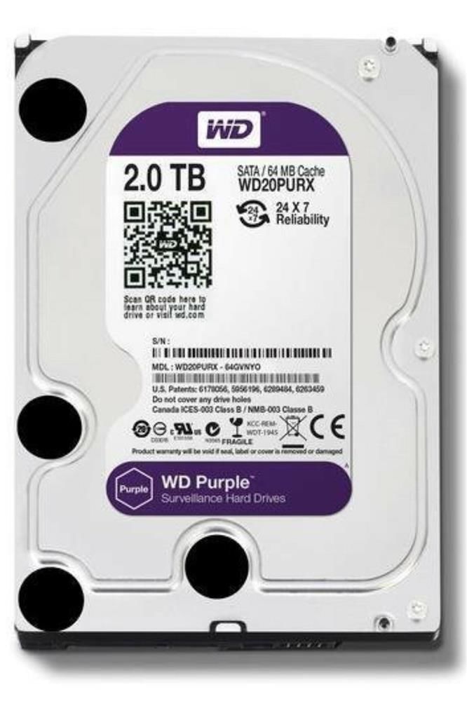 WD 2TB Purple WD23PURZ 3.5'' 5400RPM SATA 3 Güvenlik Harddisk 7/24