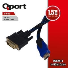 QPORT Q-HDV DVI to HDMI 24+1 Converter Çevirici Adaptör
