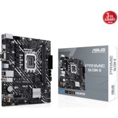 Asus PRIME H610M-D DDR5 Intel 1700p 5600 HDMI VGA M2 USB3.2 COM mATX