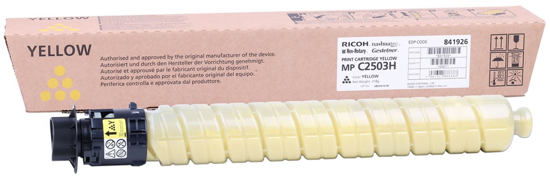 Ricoh MP C2503YH Sarı (Yellow) Yüksek Kapasiteli Orijinal Fotokopi Toner Kartuşu (841928)